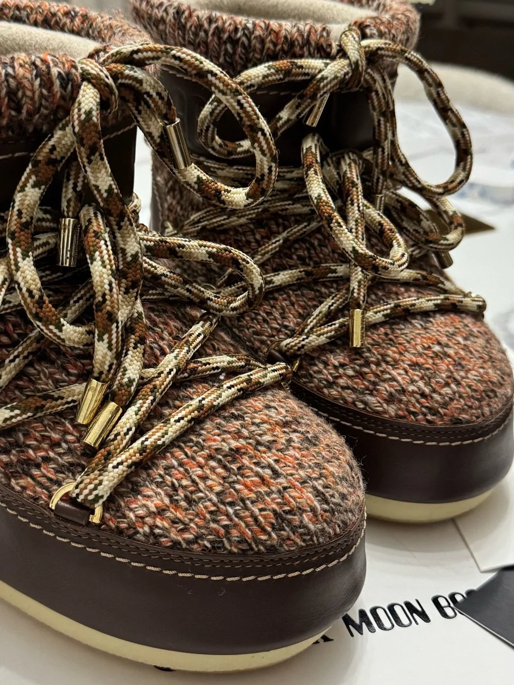 Chloe Brown & Cream Winter Moon Boots